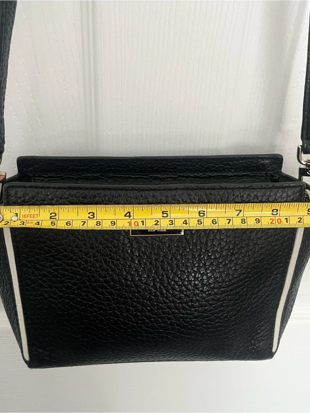 Kate Spade Black Pebbled Leather Crossbody Bag Gold Hardware